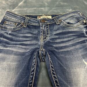 BKE women’s denim jeans distressed hem appears to been professionally altered
